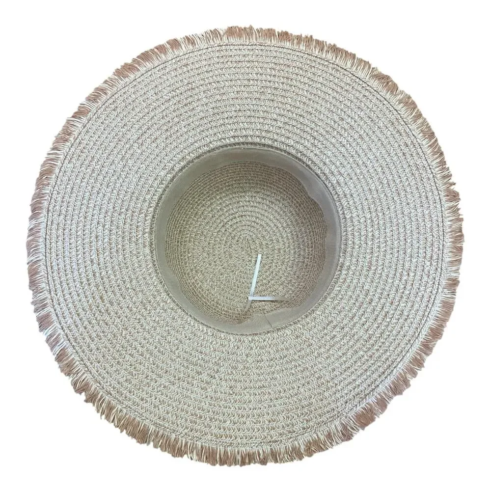 Y2K Wide Brim Straw Sun Hat | Vintage Beach Hat with Adjustable Band